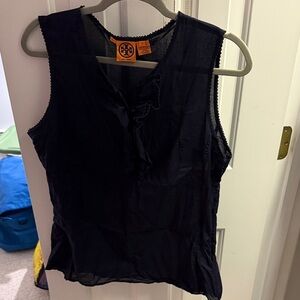 Tory Burch Navy Sleeveless Top